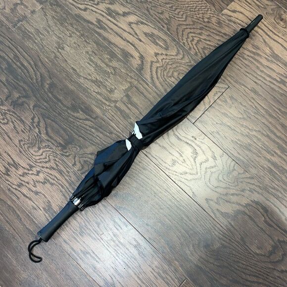 Black push button release Lenovo Computers Geek PC Logo 35” golf large umbrella - Picture 2 of 6